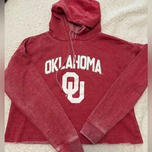 Oklahoma Women's Red Cropped Hoodie